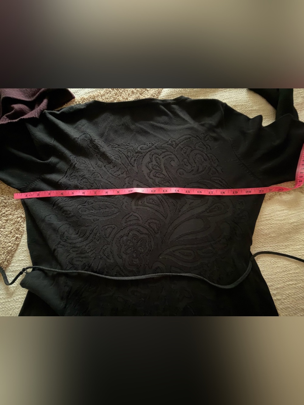 Tristan Black & Gold Wrap-Front Loungewear Cardigan - Picture 6 of 6